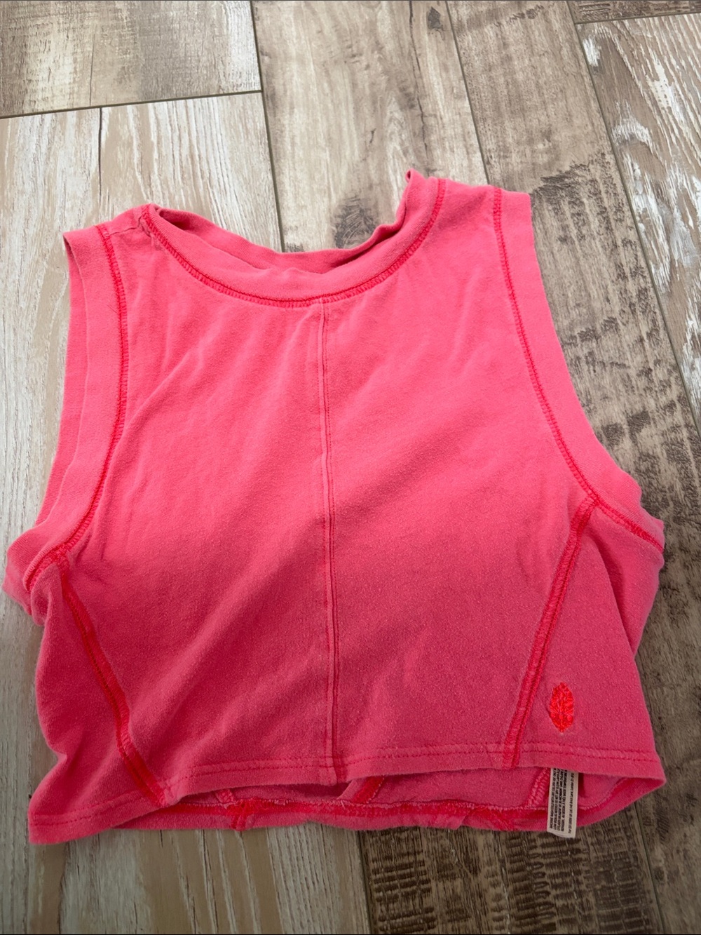 Free People Neon Pink Cropped Tank Top